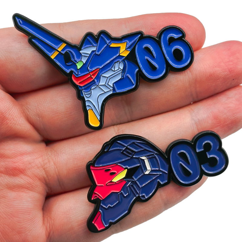 Evangelion Anime Merchandise - Broches Decorativos de Metal Neon Fofos