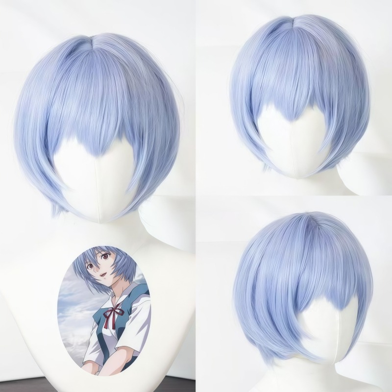 Peruca de cosplay EVA Ayanami  - Evangelion Anime Merchandise avaliação e preço